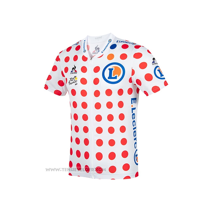 2021 Maillot Cyclisme Tour de France Rouge Blanc Manches Courtes et Cuissard